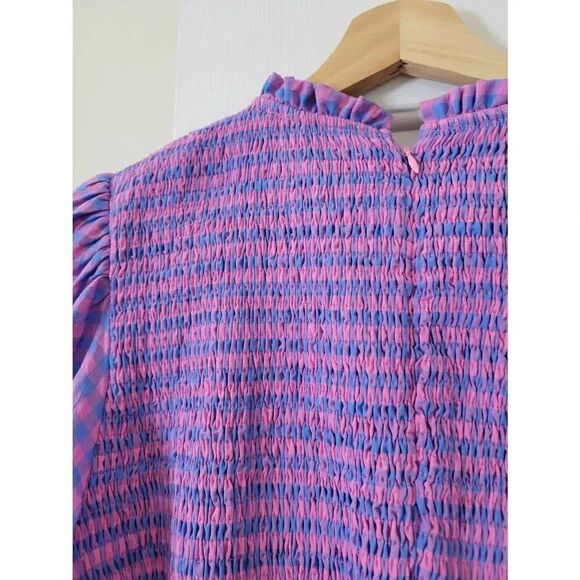 Tuckernuck Hyacinth House Textured Gingham Ruby Blouse XXL - Picture 8 of 11